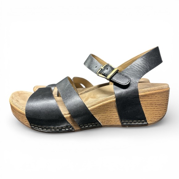 Dansko Shoes - Dansko Lindsay Black Leather Sandal, Women's Size 39/8-8.5
